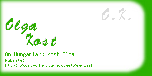 olga kost business card